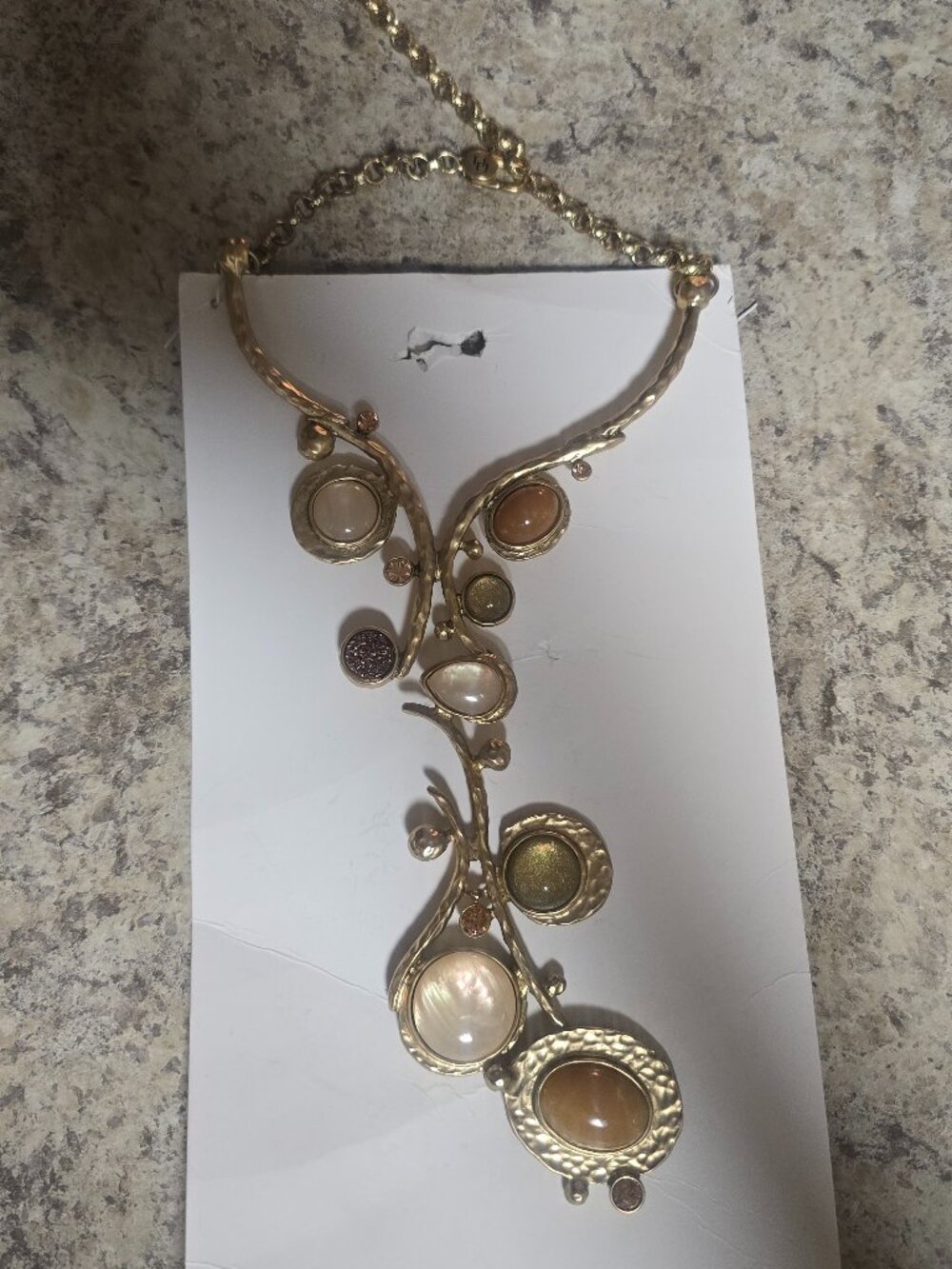 New Chioc's Originals Neutral Linear Swirl Necklace - Picture 5 of 6